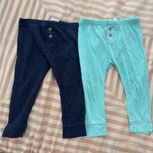 Carter's Navy and Mint Leggings with Button Accents